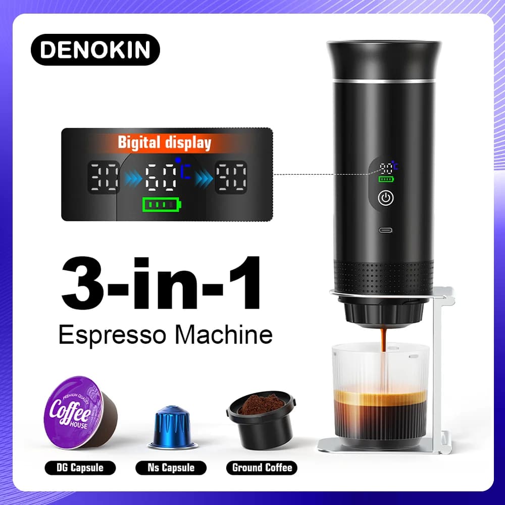 Máquina de Café Espresso Portátil 3 em 1