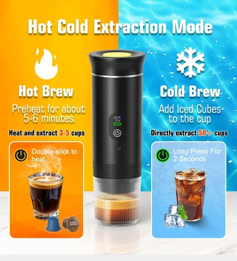 Máquina de Café Espresso Portátil 3 em 1