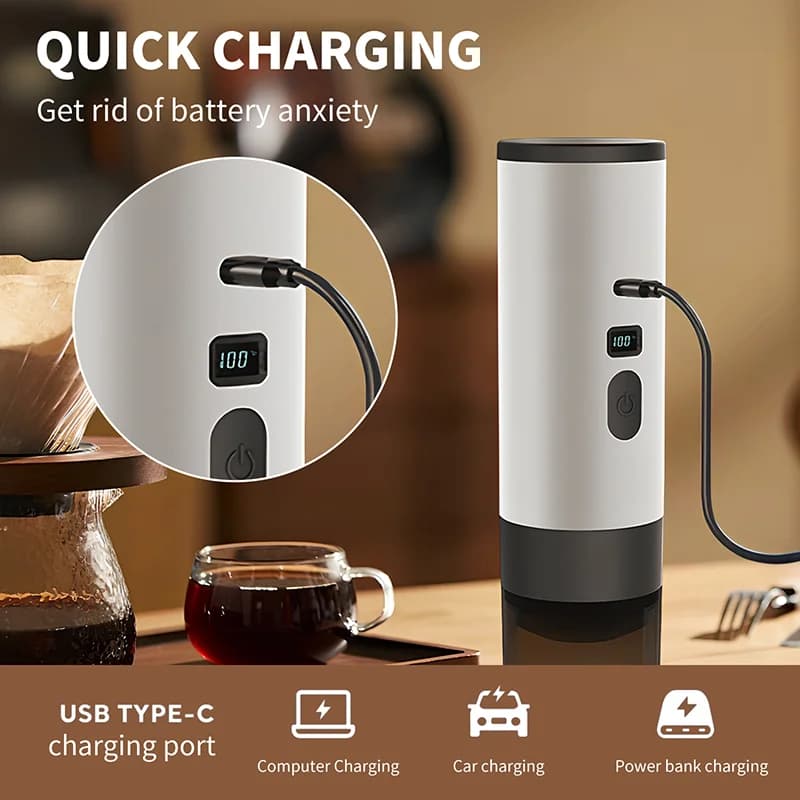 Máquina de Café Elétrica Portátil 7800mAh