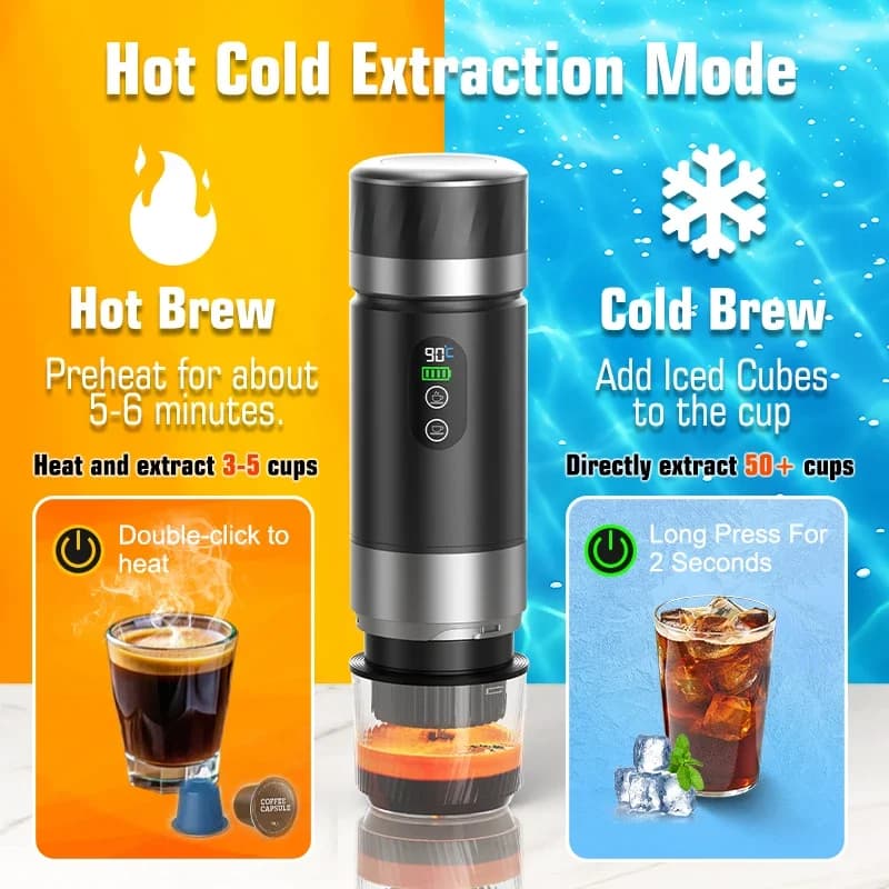 Máquina de Café Espresso Portátil 3 em 1